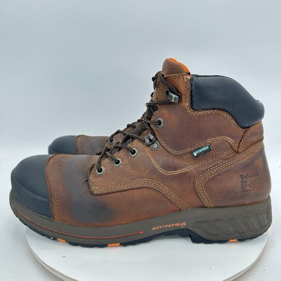 Timberland Pro Men Size 12W A2940 Brown Leather Waterproof Anti Fatique Boot - Picture 1 of 11